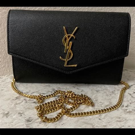 ysl uptown chain wallet white|ysl black wallet on chain.